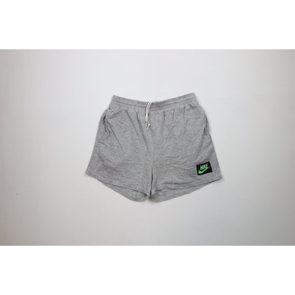 Vintage 90s Nike Mens XL Spell Out Box Logo Above Knee Shorts Heather Gray USA